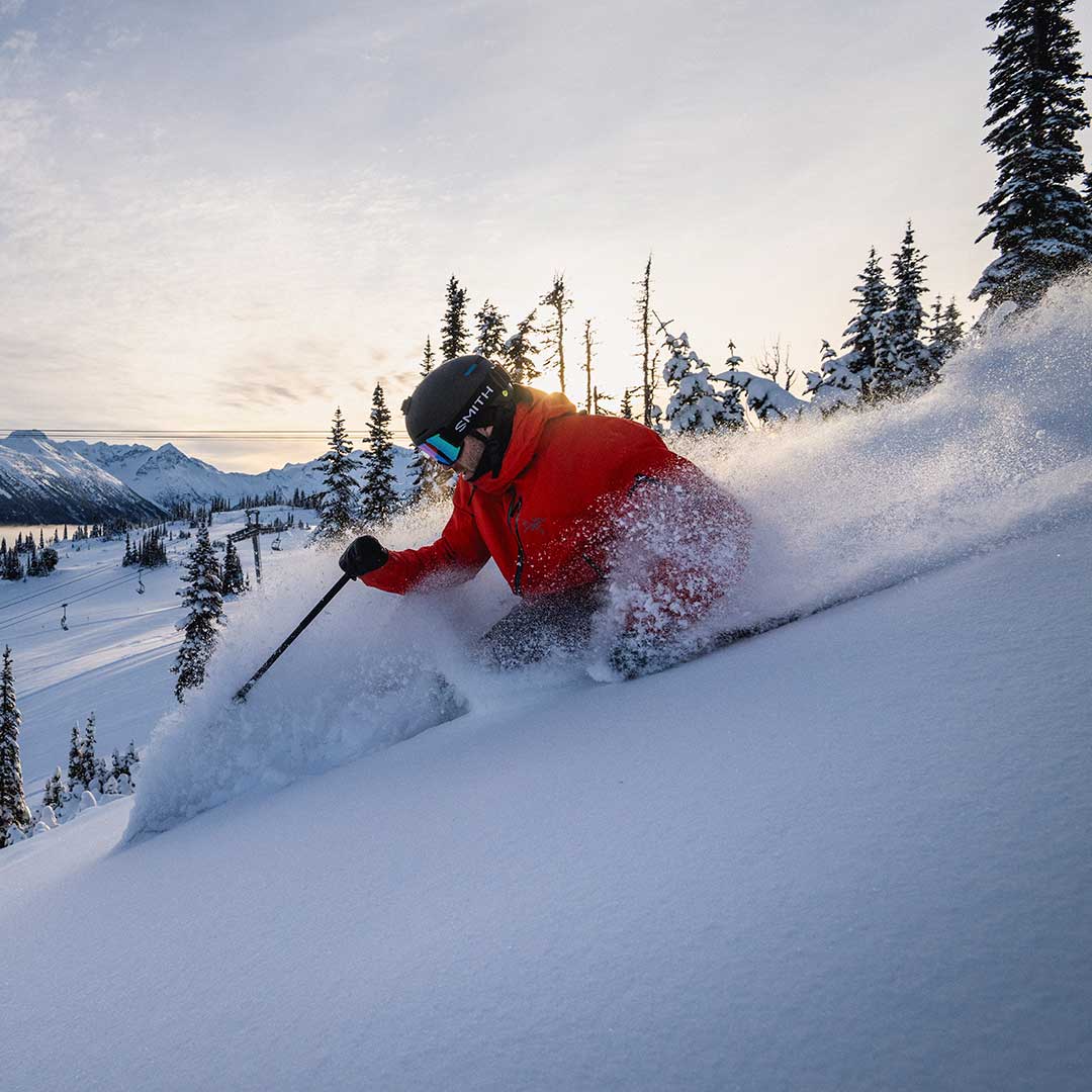 Early Season skiing on Whistler Mountain. (Ego Bowl, Emerald chair)