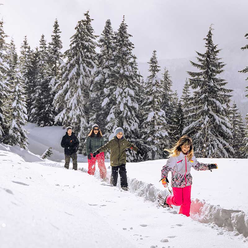 Family Snowshoeing at Whistler Olympic Park